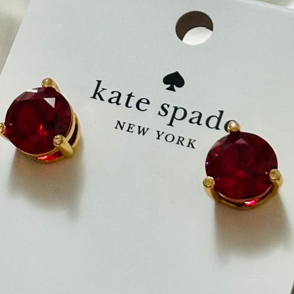 NWT Kate Spade New York, “Pink Rose & Shine” large, round solitaire earrings. - Picture 7 of 7